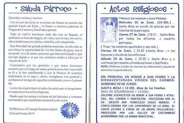 Programa de las fiestas de El Ejido 2019 (Foto TA)